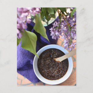 Food Fotografy Fresh Fig Jam Purple Blumen Postkarte