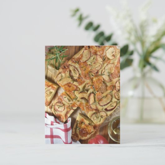 Food Fotografy Italian Apple Rosemary Focaccia Postkarte (Stehend Vorderseite)