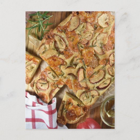 Food Fotografy Italian Apple Rosemary Focaccia Postkarte (Vorderseite)