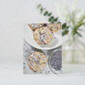 Food Fotografy Lavender Blueberry Scones Tea Postkarte (Stehend Vorderseite)