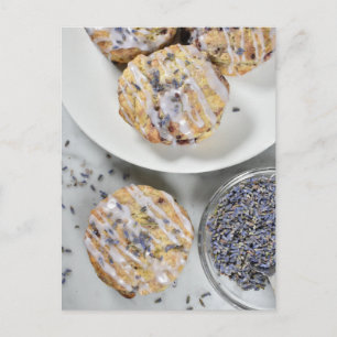 Food Fotografy Lavender Blueberry Scones Tea Postkarte