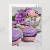 Food Fotografy Nachmittagstee Berry Macarons Postkarte (Vorne/Hinten)
