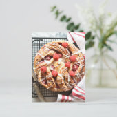 Food Fotografy Raspberry Dänisches Frühstück Postkarte (Stehend Vorderseite)