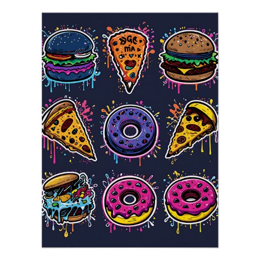 Food Frenzy: Graffiti Comfort Food Poster (Vorderseite)