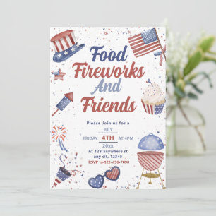 Food Friend and Fireworks 4. Juli GRILLEN Einladung