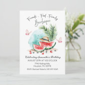 Food Friends Family Geburtstag Grill Watermelon Einladung (Stehend Vorderseite)