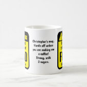 Food Funny Personalized Warning Kaffeetasse (Mittel)