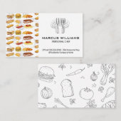 Food Icons | Koch-Hut und Küchenwerkzeuge Visitenkarte (Vorne/Hinten)