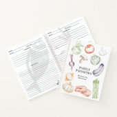 Food Illustration Personalisierte Familienrezeptbu Notizblock (Innenseite)