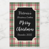 Food Jar Weihnachtskekse Etiketten Geschenkaufkleb (Einzelnes Label)