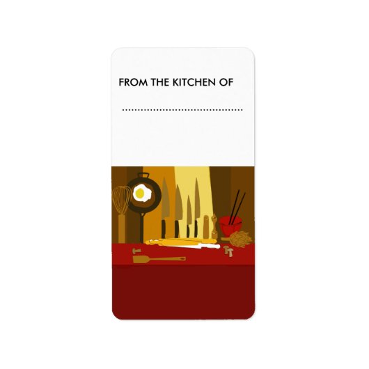 Food Jars Goodies Kochen Kulinarische Knife Spoon Adressaufkleber (Vorne)