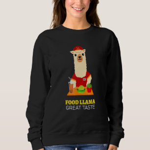 Food Lama mit Hut Meme für Party und Lebensmittel Sweatshirt