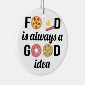Food Lover I - "Food is Always a Good Idee"-Zitat Keramikornament (Rechts)
