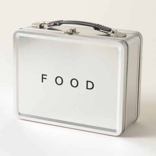 Food Minimalistisch Word Typografy Simple Modern Metall Brotdose (Vorderseite)