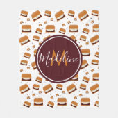 Food Monogram Name S'more Muster Fleecedecke (Vorderseite)