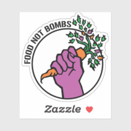 Food Not Bombs Logo mit Text Aufkleber