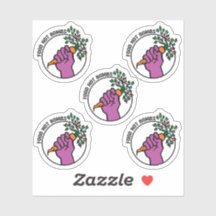 Food Not Bombs logo sticker pack w/text