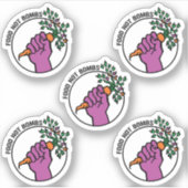 Food Not Bombs logo sticker pack w/text (Vorderseite)