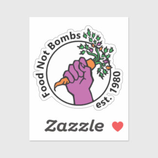 Food Not Bombs logo with text Aufkleber