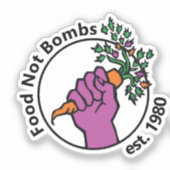 Food Not Bombs logo with text Aufkleber (Vorderseite)