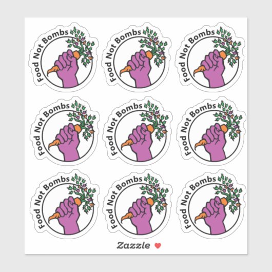 Food Not Bombs logo with text sticker pack (Blatt)