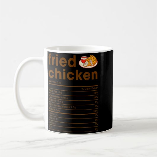 Food Nutrition Facts Shirts Co. Fried Chicken Nutr Kaffeetasse (Links)