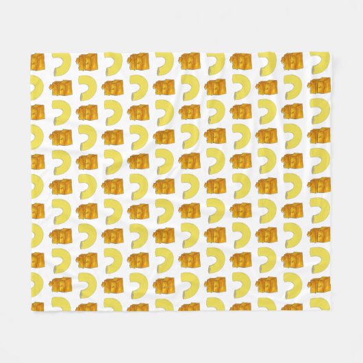 Food Pairing Elbow Macaroni Cheddar Mac & Cheese Fleecedecke (Vorderseite (Horizontal))