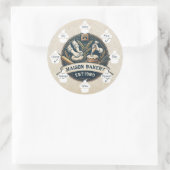 Food Safety Allergy Alert Rustic Bakery Cake Store Runder Aufkleber (Tasche)