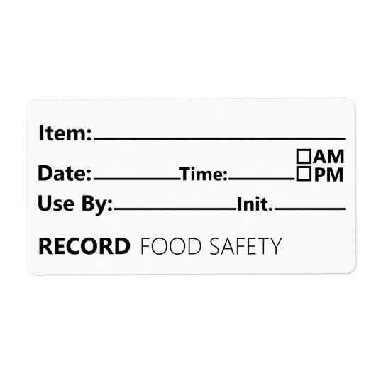 Food Safety Date Record Keeping (Vorne)