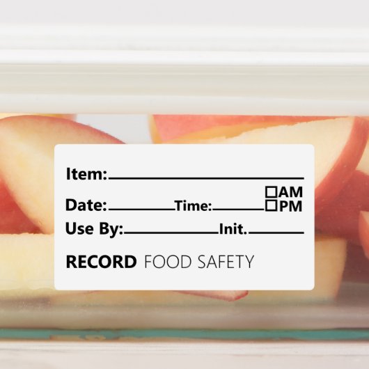 Food Safety Date Record Keeping Etiketten (Befestigt)