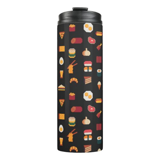Food seamless pixel art pattern,fabric textures,is thermosbecher (Vorderseite)
