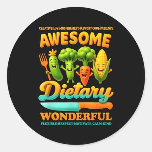 Food Service Week Dietary Appreciation Flexible Re Runder Aufkleber (Vorderseite)