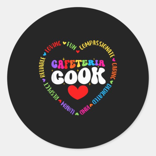 Food Services Crew Cafeteria Cook Helper School Sq Runder Aufkleber (Vorderseite)