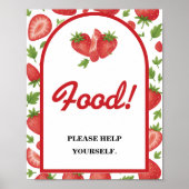 Food Sign Strawberry Berry Sweet Baby Dusche Poster (Vorne)