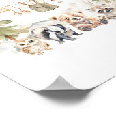 Food Sign Woodland Adventure Boy Baby Shower Poster (Ecke)