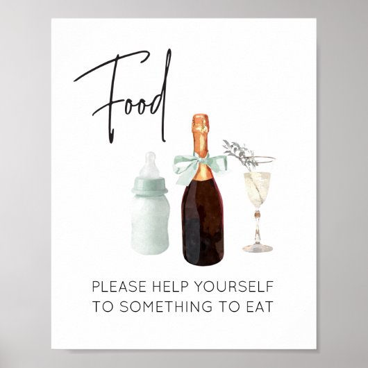 Food Station Signieren für Baby Dusche Green Sip & Poster (Vorne)