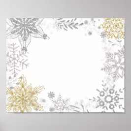 Food Station Winter Wonderland Silver Gold Poster