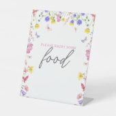 Food Table Sign - Wildblume Baby Dusche oder Event Sockelschild (Vorderseite)