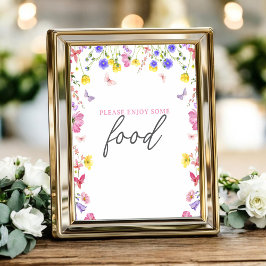 Food Table Sign - Wildblume Baby Dusche oder Event Sockelschild