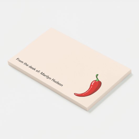 Food Theme Chili Pepper Monogramm Post-it Klebezettel (angewinkelt)