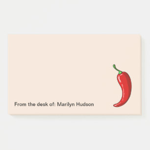 Food Theme Chili Pepper Monogramm Post-it Klebezettel