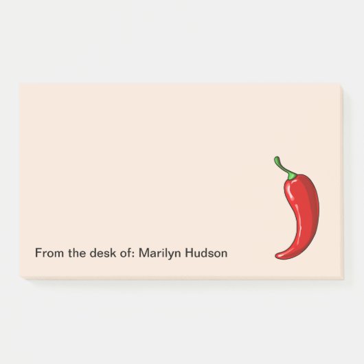 Food Theme Chili Pepper Monogramm Post-it Klebezettel (Vorderseite)