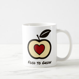 Food to Grow Logo Roter und schwarzer Apfel + Herz Kaffeetasse