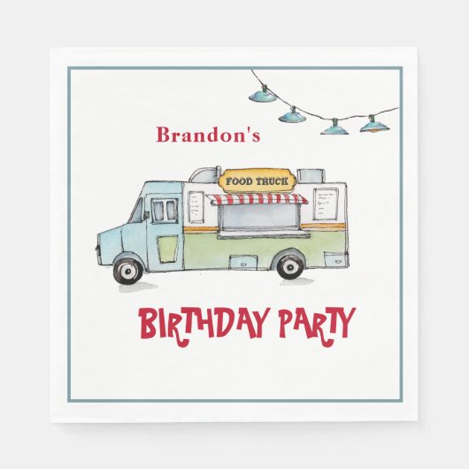 Food Truck Birthday Party Serviette (Vorderseite)