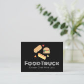 Food Truck Owner Burger Business Card Visitenkarte (Stehend Vorderseite)