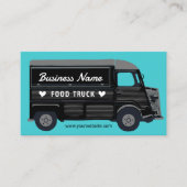 Food Truck Street Küche Black Van Catering Visitenkarte (Vorderseite)