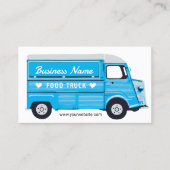 Food Truck Street Van Catering Blue Business Card Visitenkarte (Vorderseite)