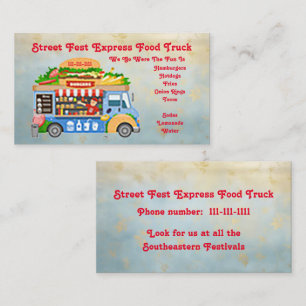 Food Van/Truck Business Card Visitenkarte