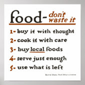"Food - Verschwende es nicht"-Plakat Poster (Vorne)