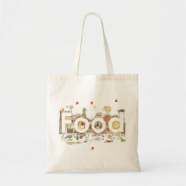 Food Word Art farbenfroh Funny Baking Typografy Tragetasche